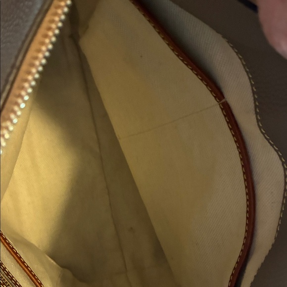 Dooney & Bourke Gray/Leather Shoulder Hobo with Brown Trim - Picture 12 of 14